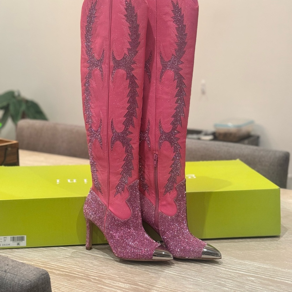 Pink Glitter Cowboy Boots